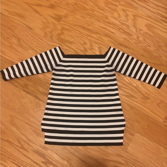 Zara Knit Off Shoulder Top 77302 Black & White Stripes - Picture 1 of 7